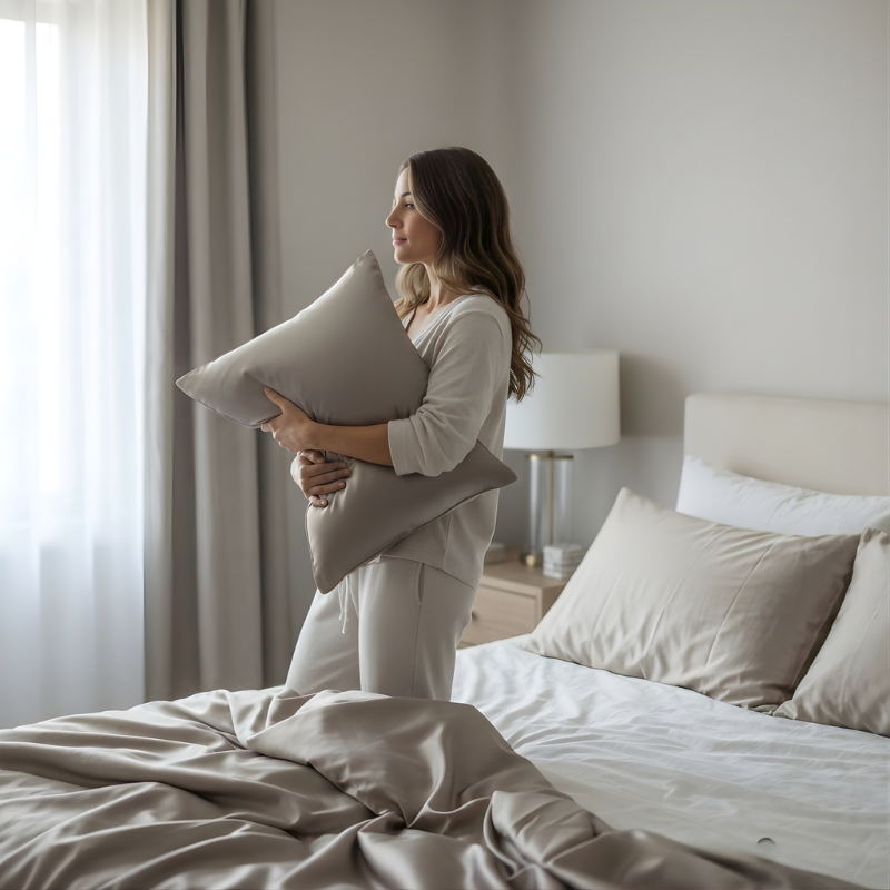 TAIE D’OREILLER PURE SOIE DE MÛRIER 100%