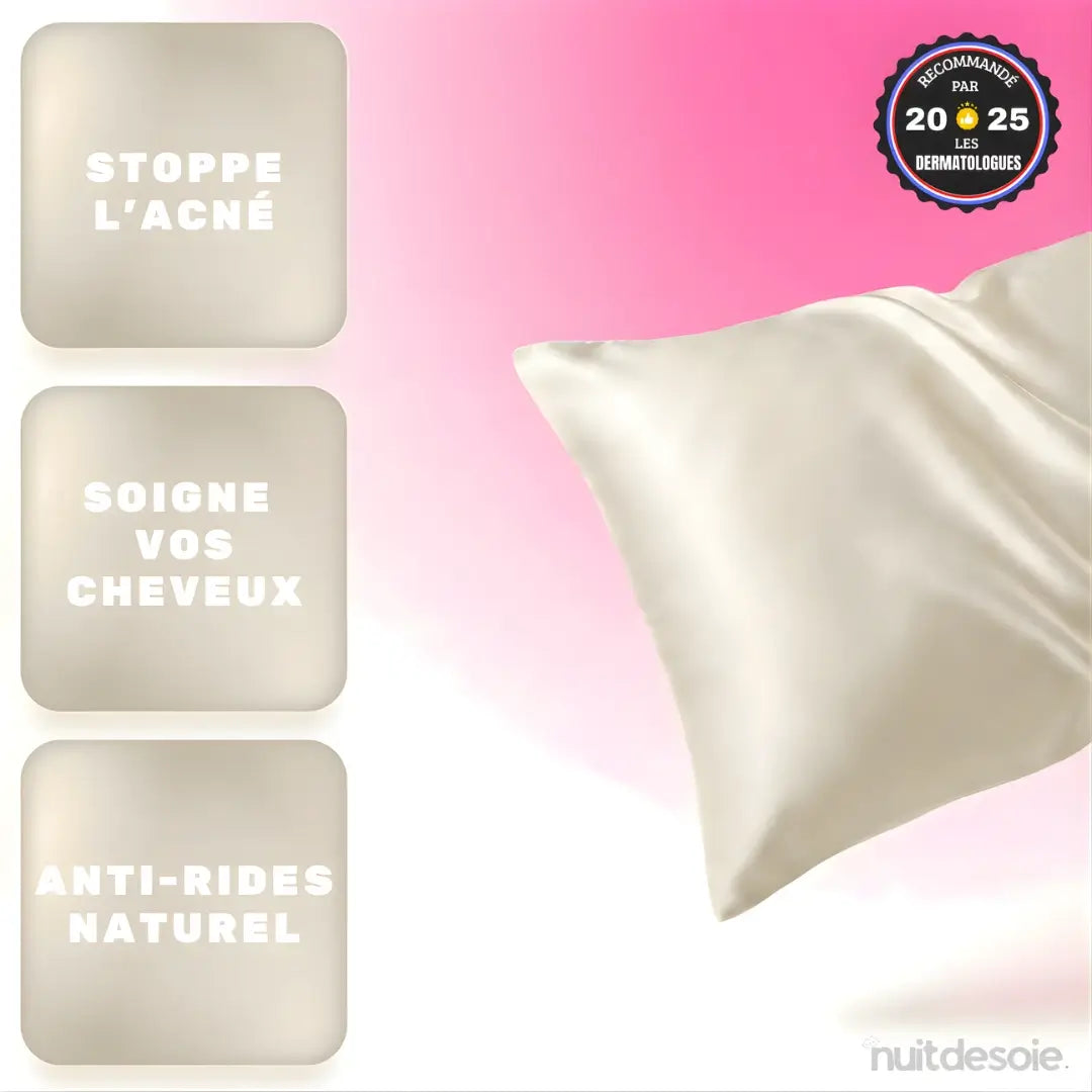 TAIE D’OREILLER PURE SOIE DE MÛRIER 100%